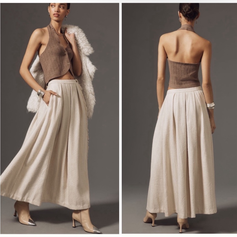 NWT Anthropologie Sunday Brooklyn Pleated Blanket Maxi Skirt